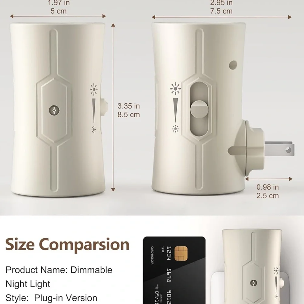 Cream Night Light Plug-In Set